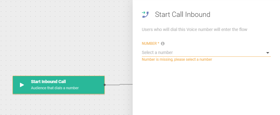 Flow use case -  Improve Customer Care Responsiveness - start inbound call