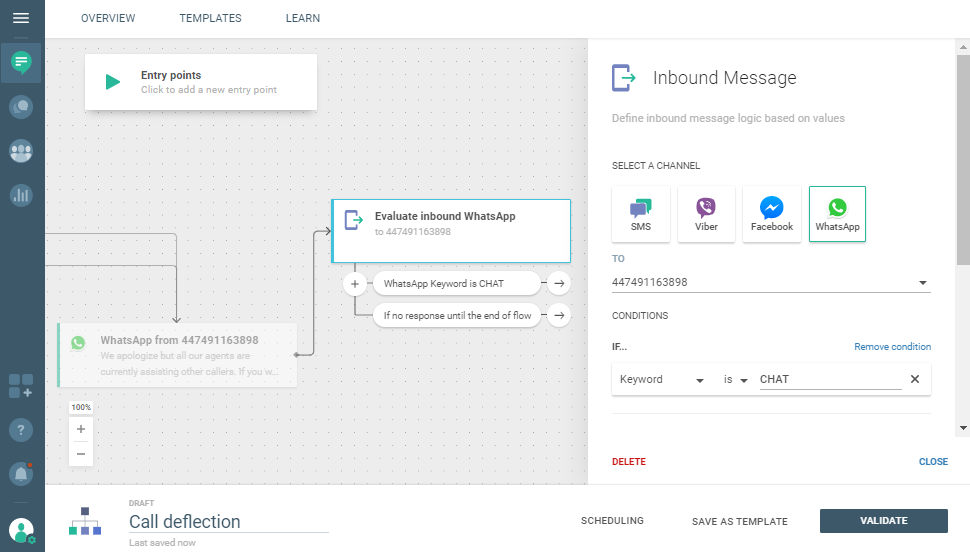 Conversations use case - Reduce Hold Time in Your Call Center - define keywor