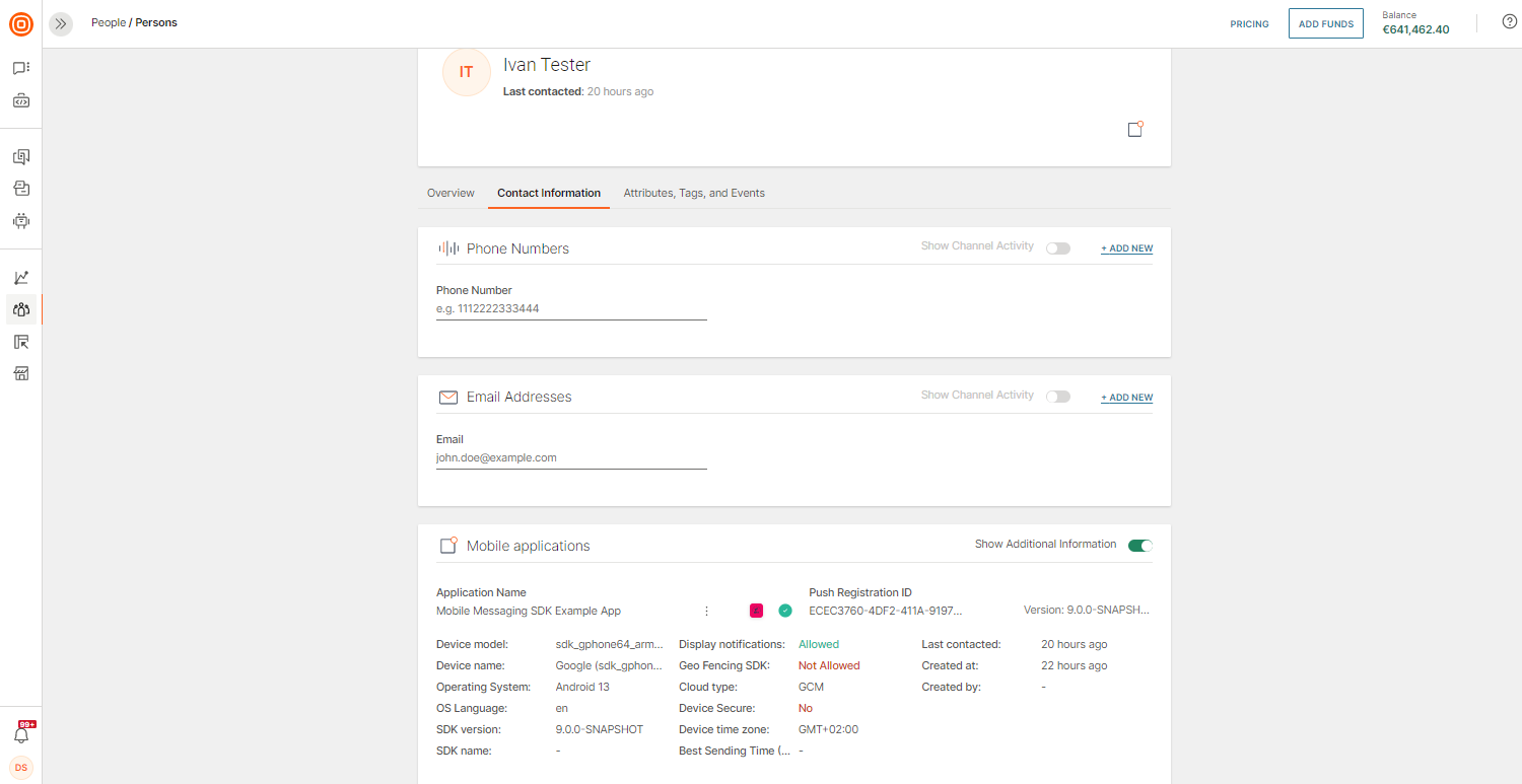 Mobile customer profile