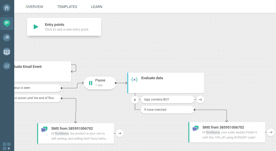 Flow use case - Cart Abandonment - evaluate data