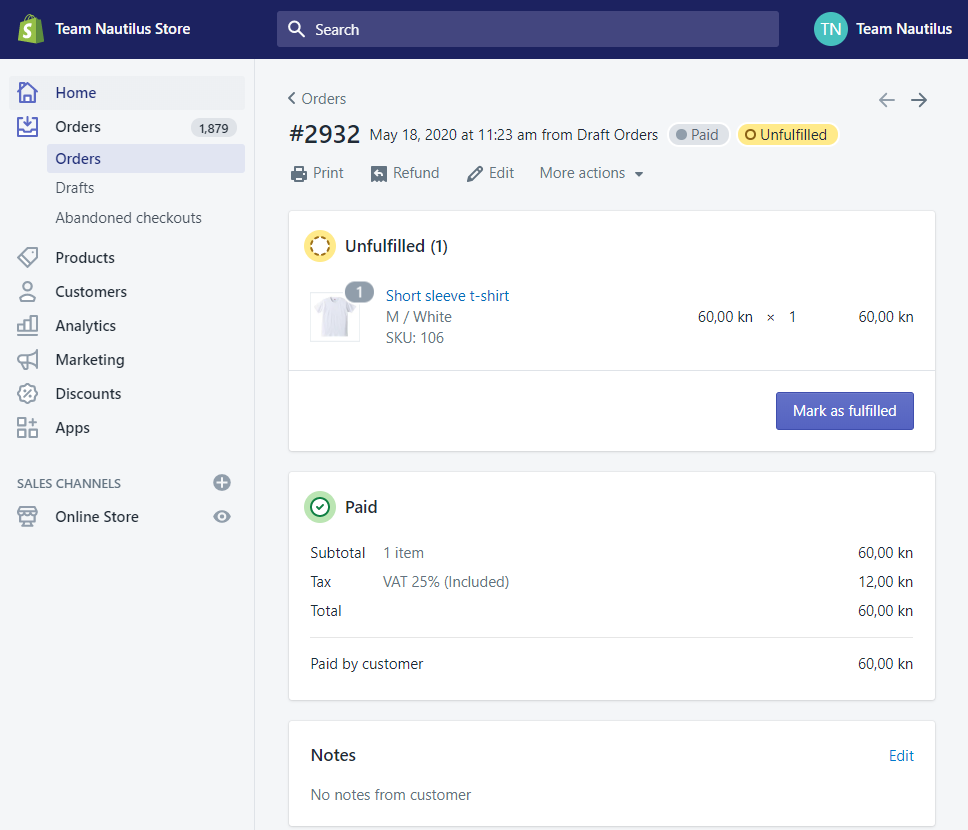 Conversations use case - Wrong order - Shopify store