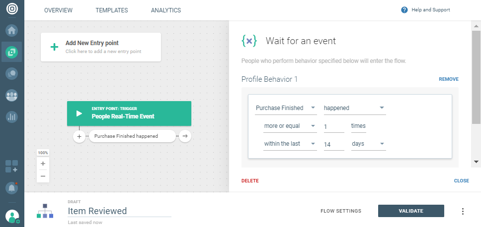 communication trigger on customer engagement platform