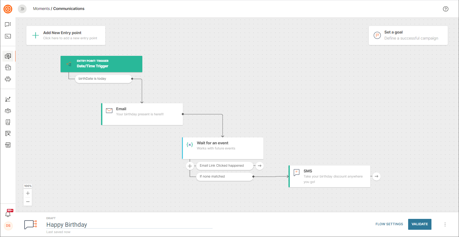 date triggers in sms communication