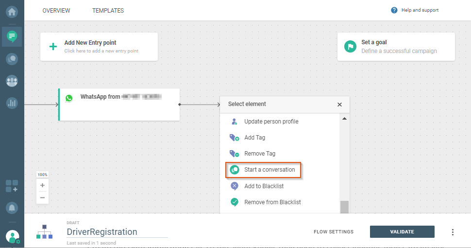 user registration via ccaas 