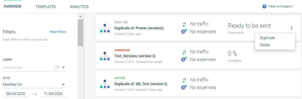 deleting or duplicating communication on cpaas