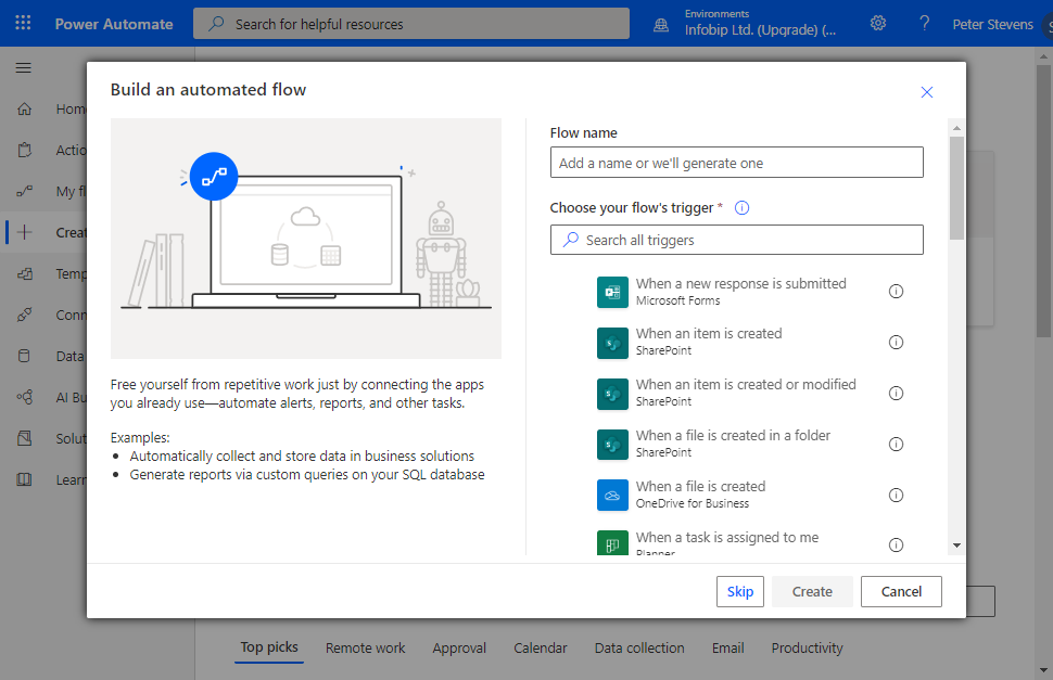 Test flow with Infobip and Microsoft Power Automate
