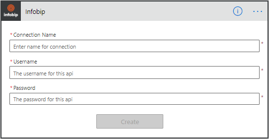 Microsoft Power Automate - enter Infobip credentials