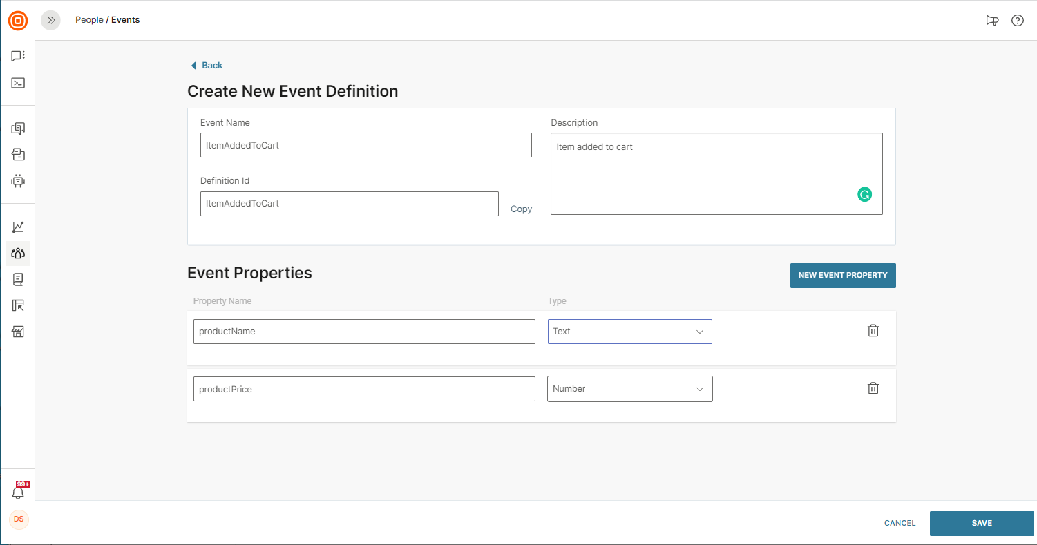 Define a new Event