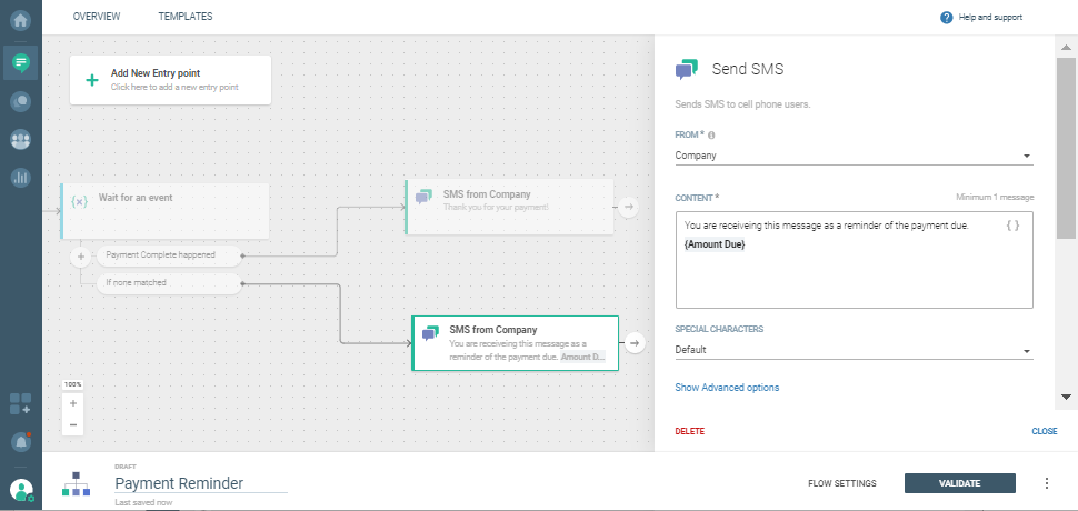 custom placeholder for payment reminders