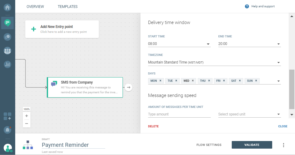 sending SMS over cpaas