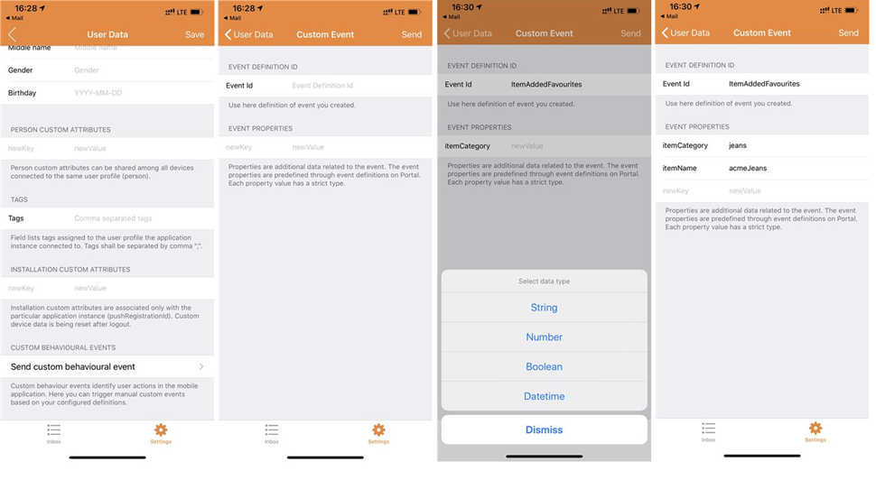 Send Even as a Push notification