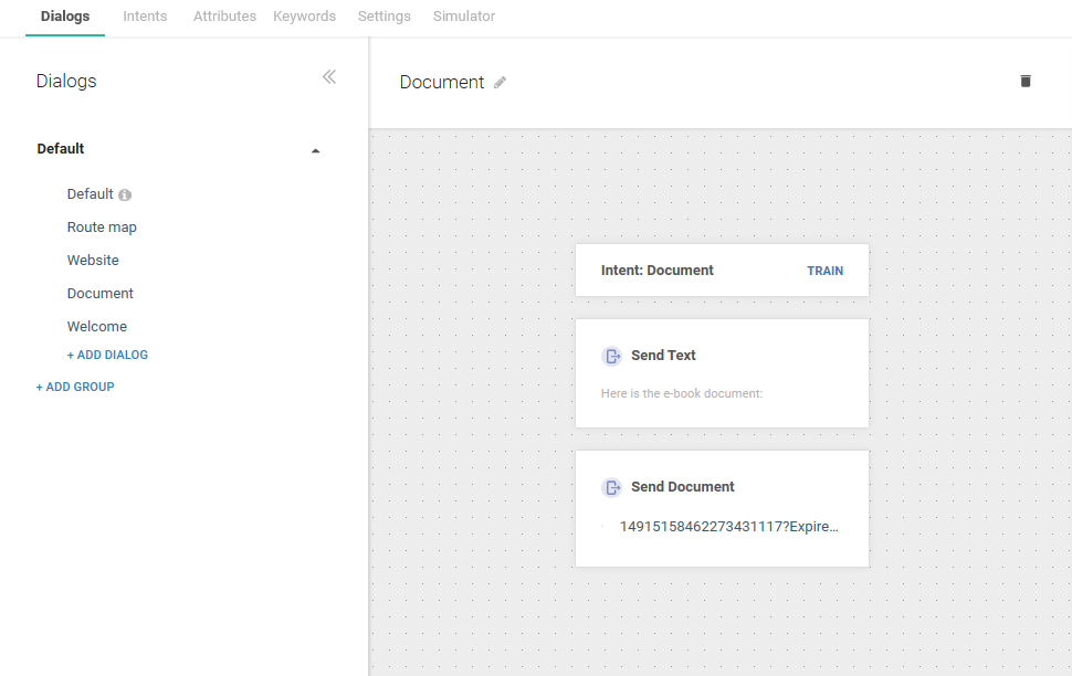 Send file element in chatbot dialog in Answers