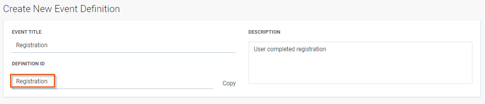 create user event definition id