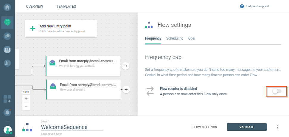 user reenters the communication on communication platform