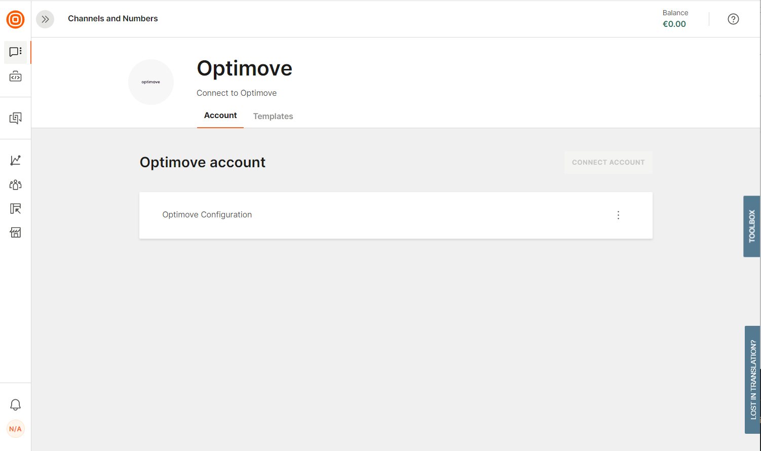 Optimove account configuration