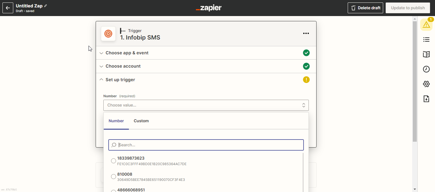 Zapier SMS trigger