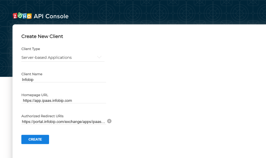 Zoho API Console