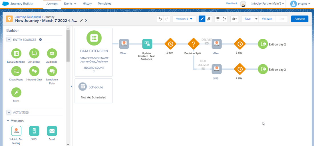 Sample journey in Salesforce Marketing Cloud
