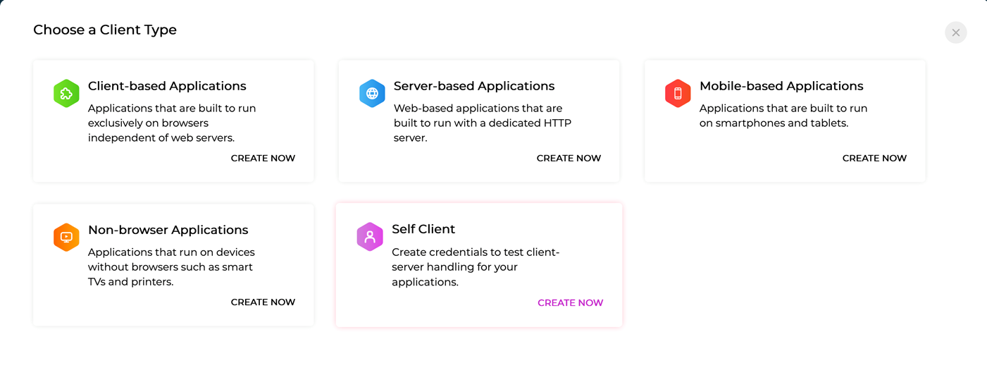 Zoho select client type