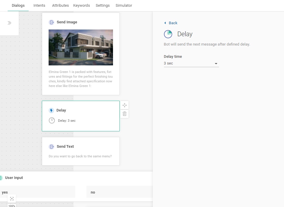 Delay element in sending information for lead generation