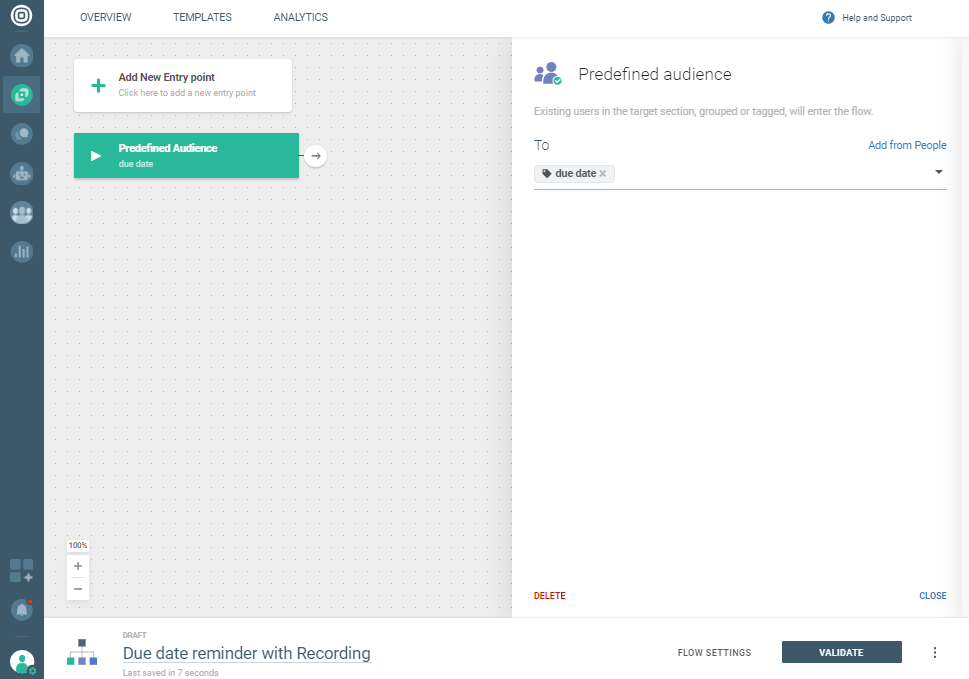 Voice Recording use case - Set predefined audience