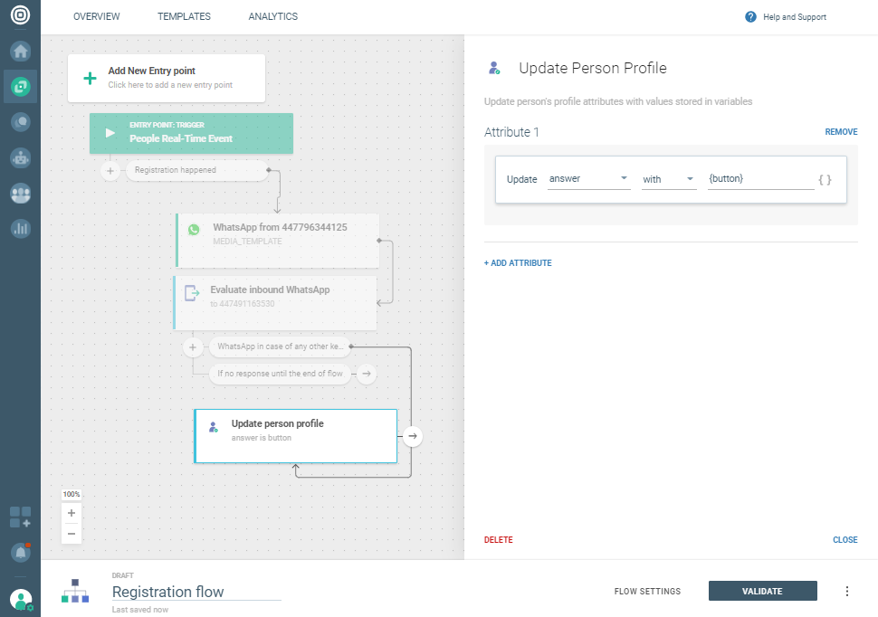 WhatsApp Registration notification use case - Update person's profile